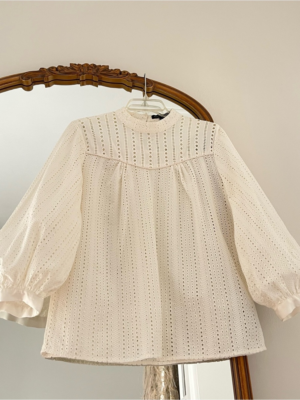 Banana Republic Eyelet Mock-Neck Blouse